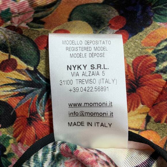 MOMONI Size M Multi Color Silk Fruits Elastic Waistband Casual Pants - Picture 8 of 8